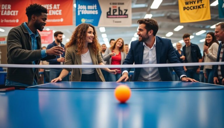 en bretagne, découvrez comment des chercheurs d'emploi participent à une rencontre originale de tennis de table avec des recruteurs, favorisant l'échange et le recrutement dans une ambiance conviviale.