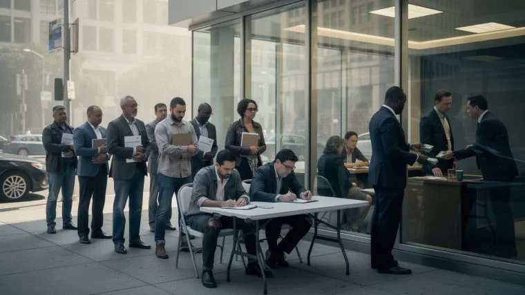 aux états-unis, la détresse des demandeurs d'emploi est telle qu'ils investissent des ressources importantes pour décrocher un poste, reflétant une situation économique et sociale préoccupante.