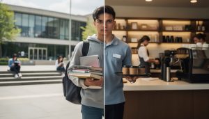 découvrez comment les étudiants de l'enseignement supérieur doivent concilier leurs études et un emploi pour subvenir à leurs besoins, illustrant la double vie exigeante qu'ils mènent au quotidien.